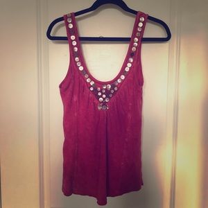 free people shell embellished tank